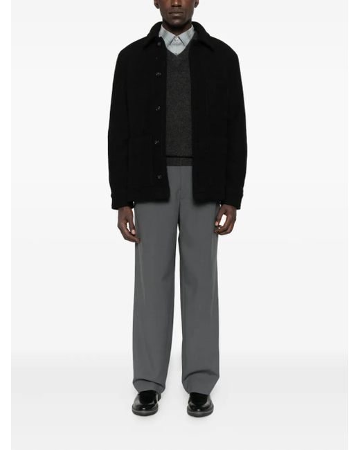 A.P.C. Black V-Neck Wool Sweater for men