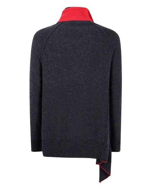 Y's Yohji Yamamoto Blue Asymmetrical Button Cardigan
