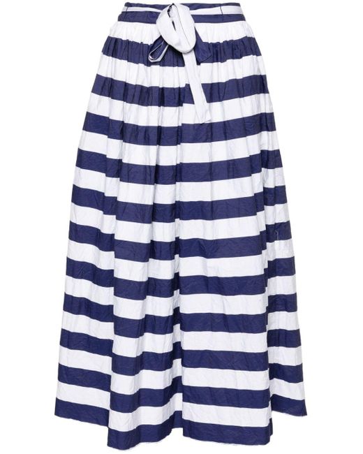 Daniela Gregis Blue Striped A-line Skirt
