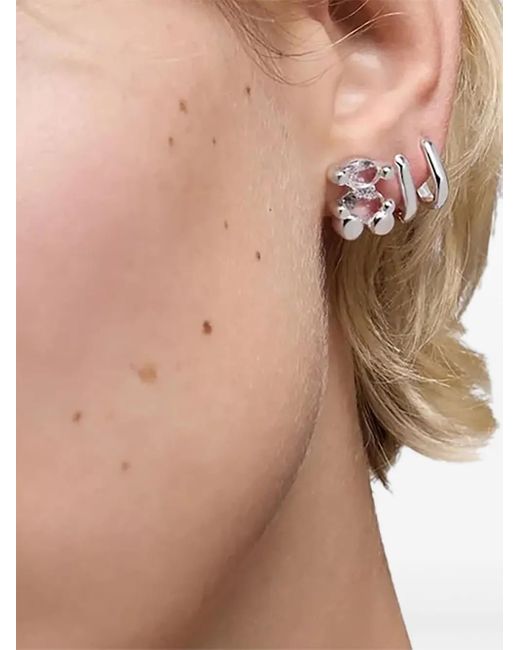 Tous Brown Bear-Shaped Crystal Earrings