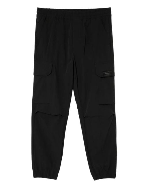 Chocoolate Black Logo-Patch Trousers for men
