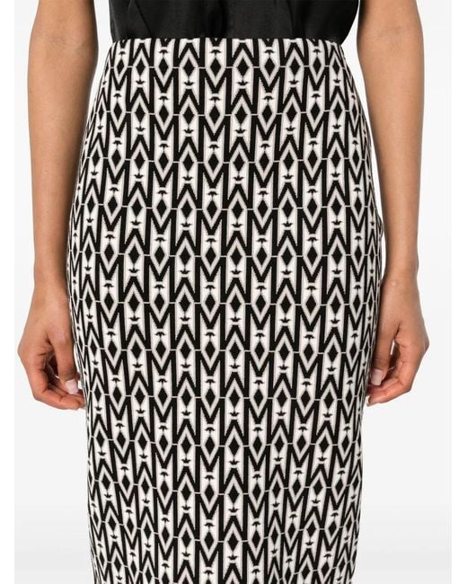 Mackage Black Geometric-Pattern Knitted Skirt