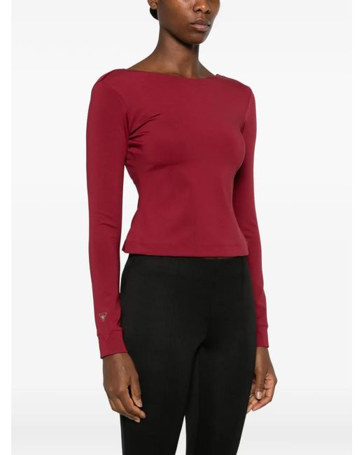 MACRON Red O.N.E. Scoop-Back Blouse