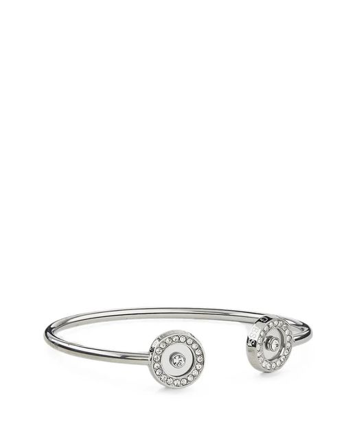 Guess White Pavé Circle Flexi Bangle