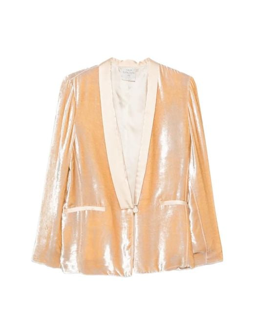 Forte_forte Natural Velvet Shawl-Lapel Blazer