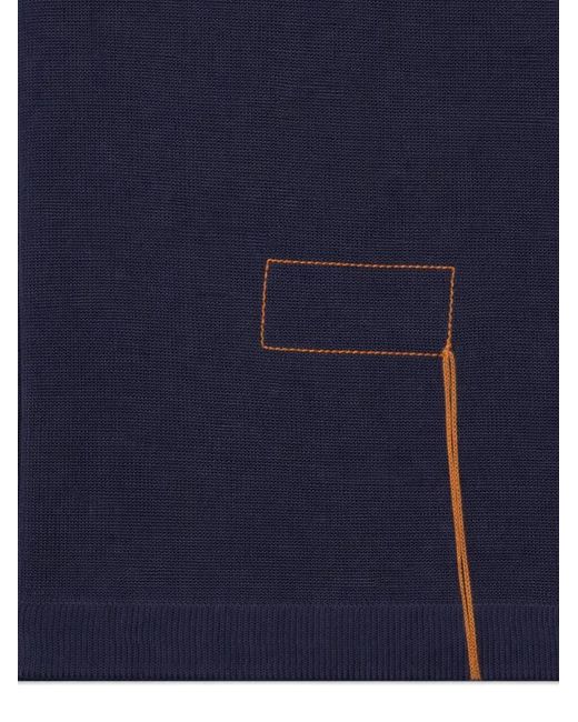 Fortela Blue Adrien Camp-Collar Polo Shirt for men