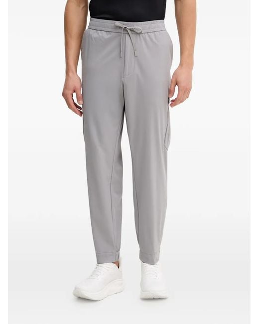 Boss Gray Tapered-Fit Trousers for men