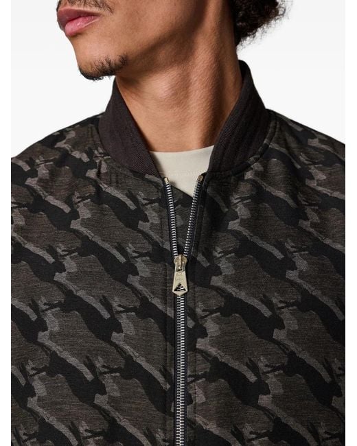 Paul Smith Black Rabbit-Patterned Zip Bomber Jacket for men