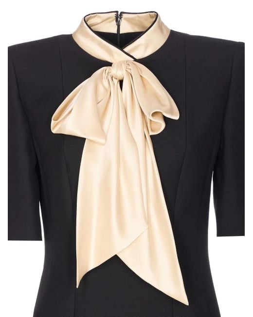 Valentino Garavani Black Bow-detail Short-sleeve Mini Dress