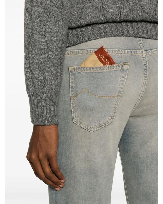 Jacob Cohen Gray Faded Denim Cropped Jeans for men