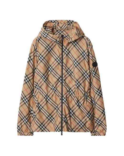 Burberry Natural Veste Légère À Carreaux