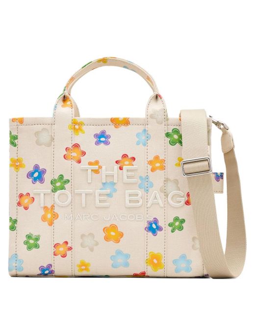 Marc Jacobs Metallic The Medium Tote Wild Daisy Canvas Bag