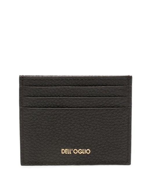 Dell'Oglio Black Grained-Leather Cardholder for men