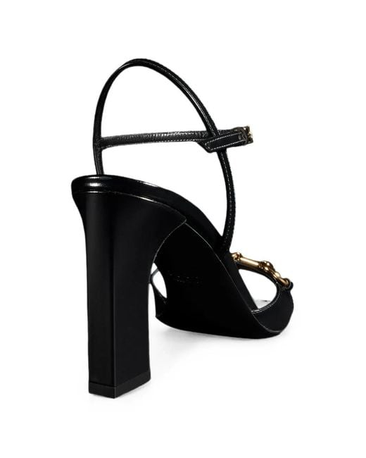 Gucci White Horsebit Ankle-Strap Sandals