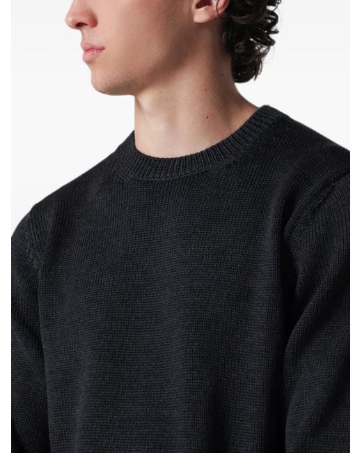 Roberto Collina Black Crew-Neck Wool Sweater for men