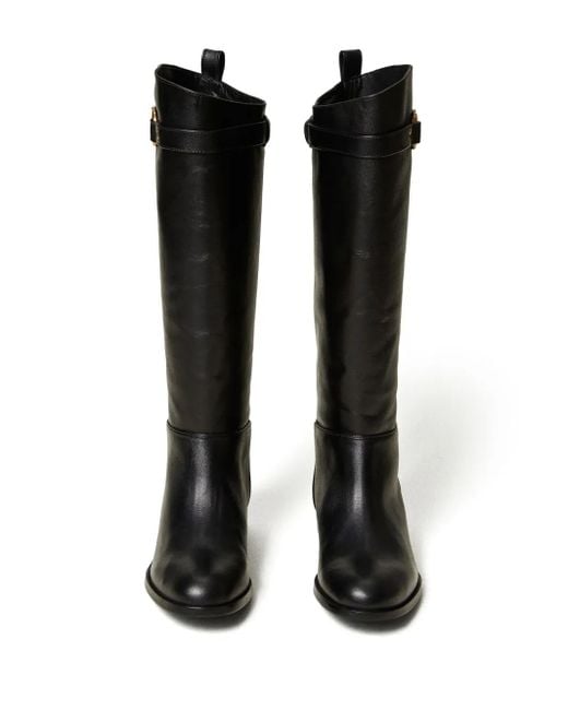 Twinset Black Oval T Leather Boots