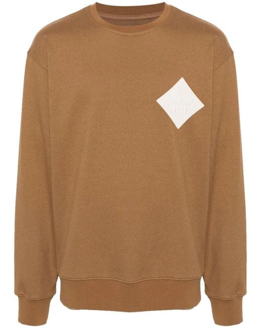 MCM Brown Logo-Patch Bouclé Sweatshirt for men