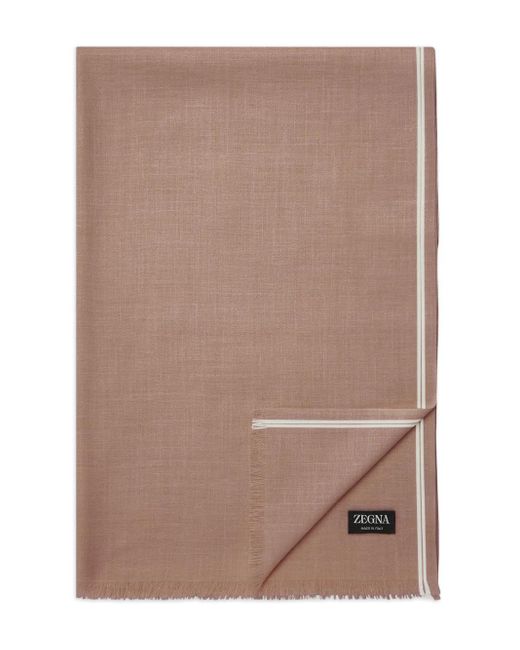 Fular con detalle de rayas Zegna de hombre de color Brown