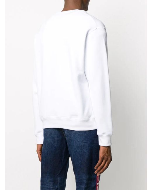 DSquared² Mini Icon-print Crew Neck Sweatshirt In White for men