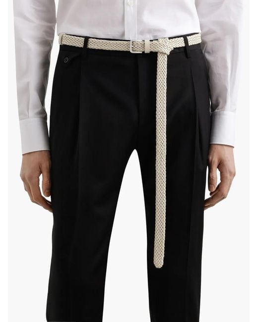 Dolce & Gabbana White Braided Belt for men