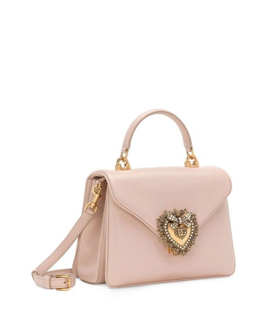 Dolce & Gabbana Pink Devotion Leather Tote Bag