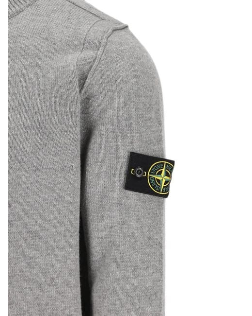 Stone Island Gray 5100072 Lambswool Jumper for men