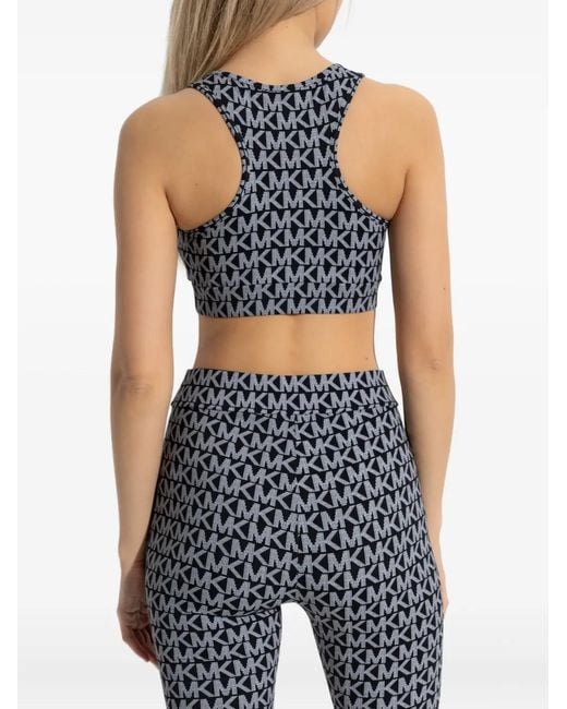 MICHAEL Michael Kors Black Logo-Print Racer-Back Top
