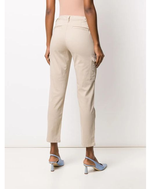 7 For All Mankind Natural Cropped Slim-Fit Trousers