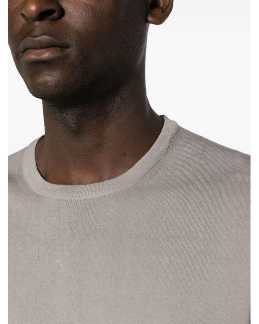 Roberto Collina Gray Crew-neck Knitted T-shirt for men