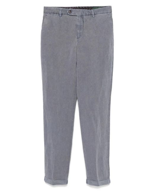 Berwich Gray Belt-Loops Trousers for men