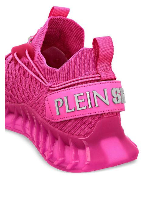 Philipp Plein Pink Runner Sneakers mit Logo-Schild