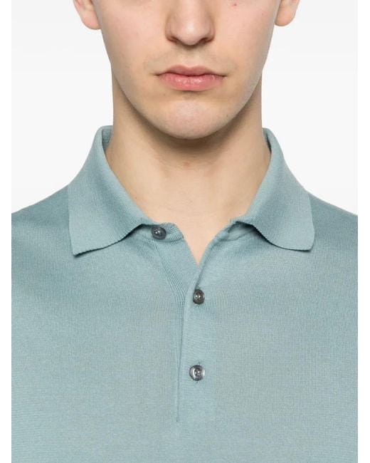 Lardini Blue Buttoned Polo Shirt for men