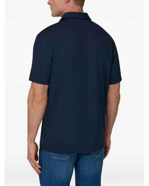 Boggi Blue Button Front Polo Shirt for men