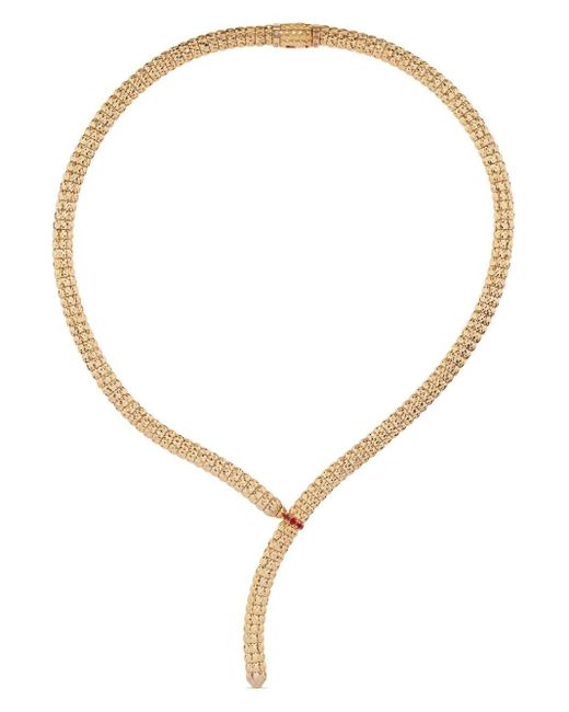 Officina Bernardi Natural 18kt Yellow Gold Enigma Y Ruby And Diamond Necklace
