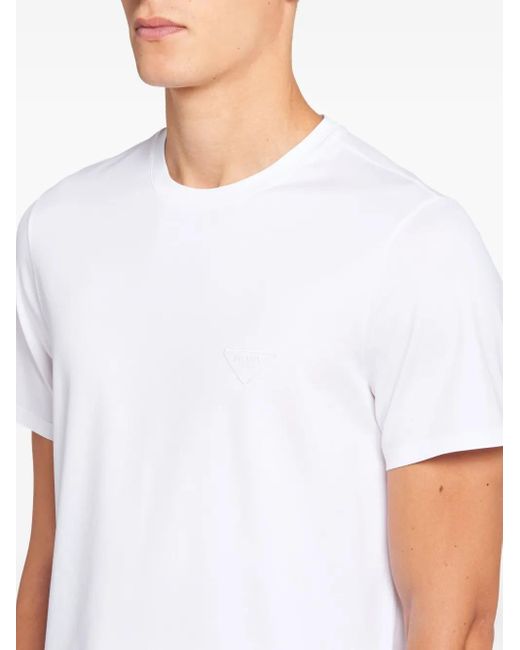 Prada White T-Shirt Round Neck for men