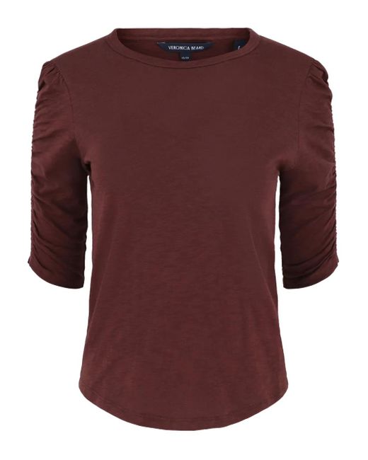 Veronica Beard Red Puffed-Sleeve Top