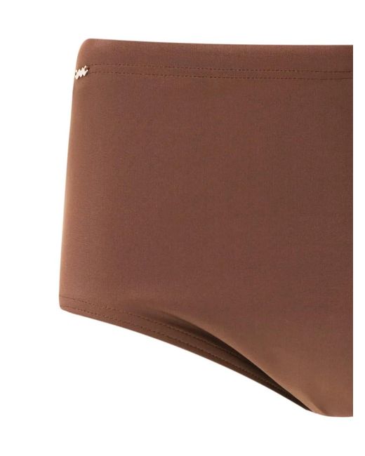 Amir Slama Brown Plain Swim Trunks for men