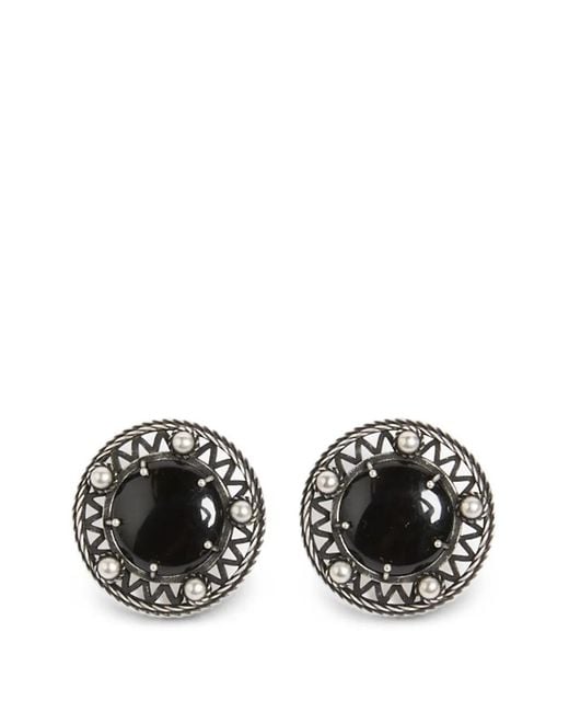 Ann Demeulemeester Black Embellished Cut-Out Earrings