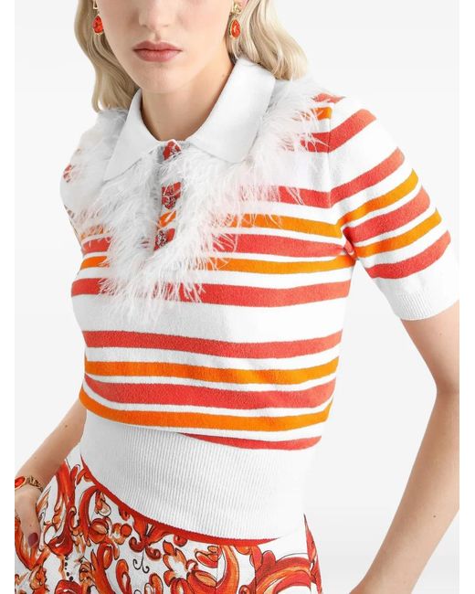 Dolce & Gabbana Orange Polo Shirt Pullover
