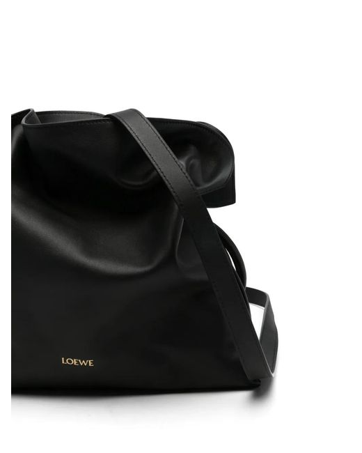 Loewe Black Medium Coil Flamenco Clutch