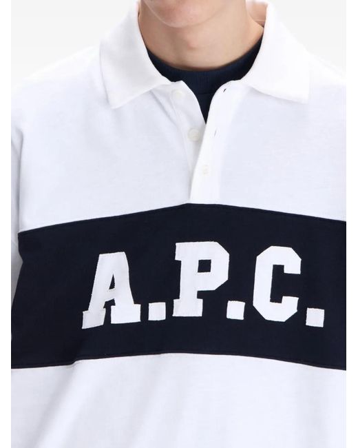 Polo Con Logo Estampado A.P.C. de hombre de color White