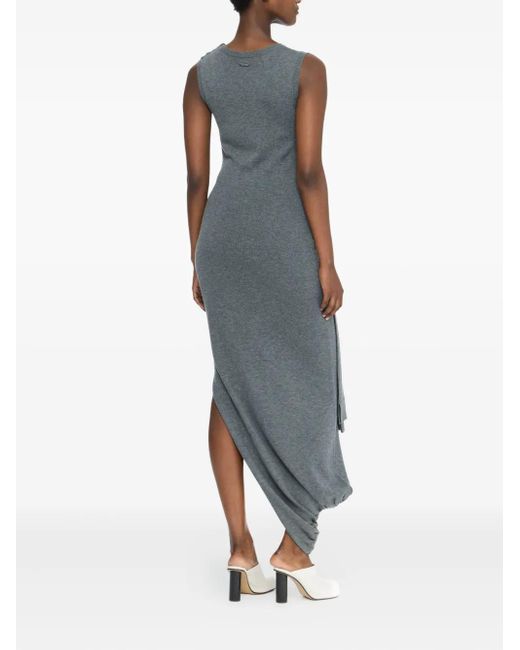 J.W. Anderson Gray Draped Tie-Waist Dress