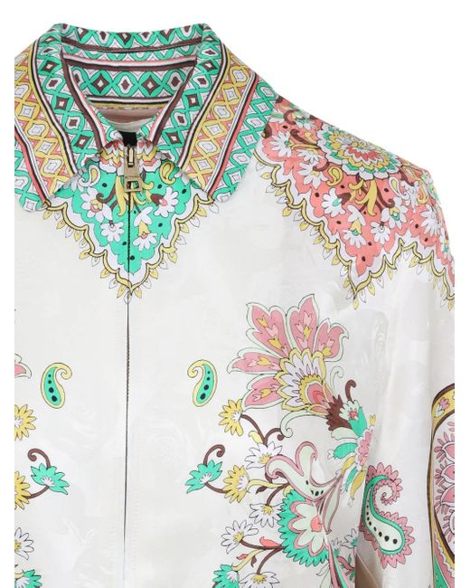Etro White Floral-Print Jacket