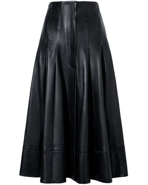Proenza Schouler Leren Midi-Rok in het Black
