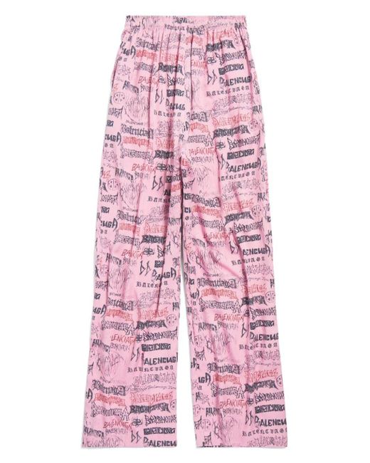 Pantaloni a gamba ampia DIY Metal di Balenciaga in Pink