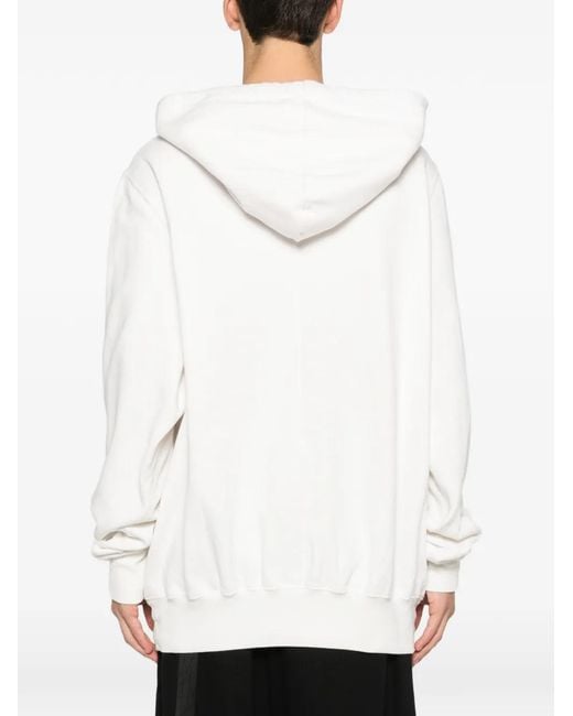 Rick Owens White Graphic Hoodie for men