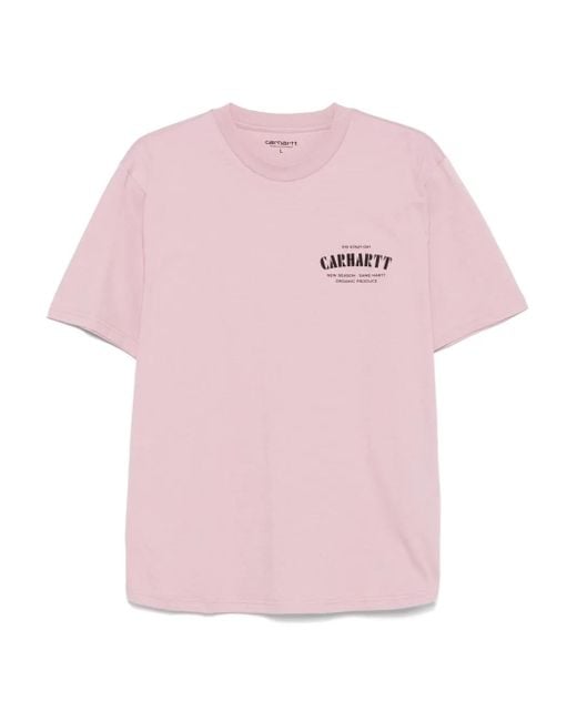 Carhartt Pink S/S Catalogue C Logo T-Shirt for men