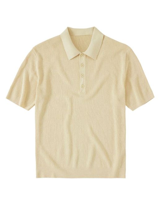 Closed Natural Waffle-knit Linen Polo Shirt for men