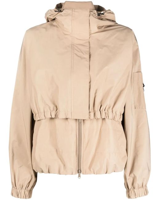 Brunello Cucinelli Natural Layered Hooded Jacket