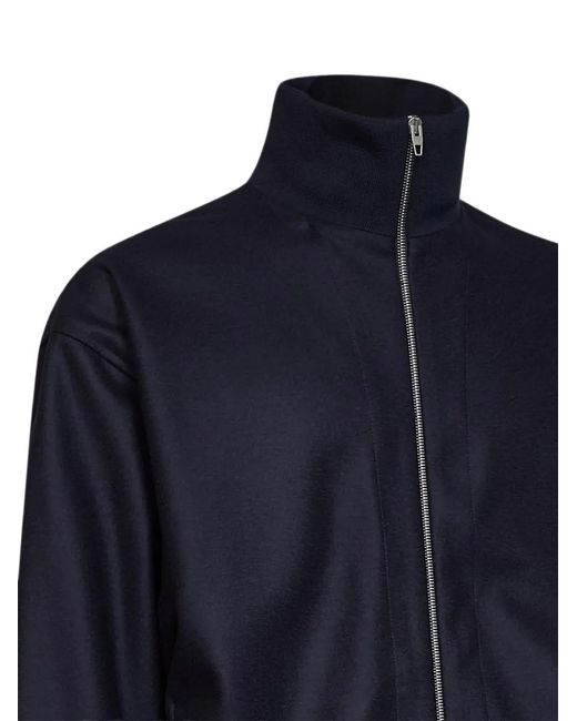 Jil Sander Blue Zip-Up Wool Jacket for men